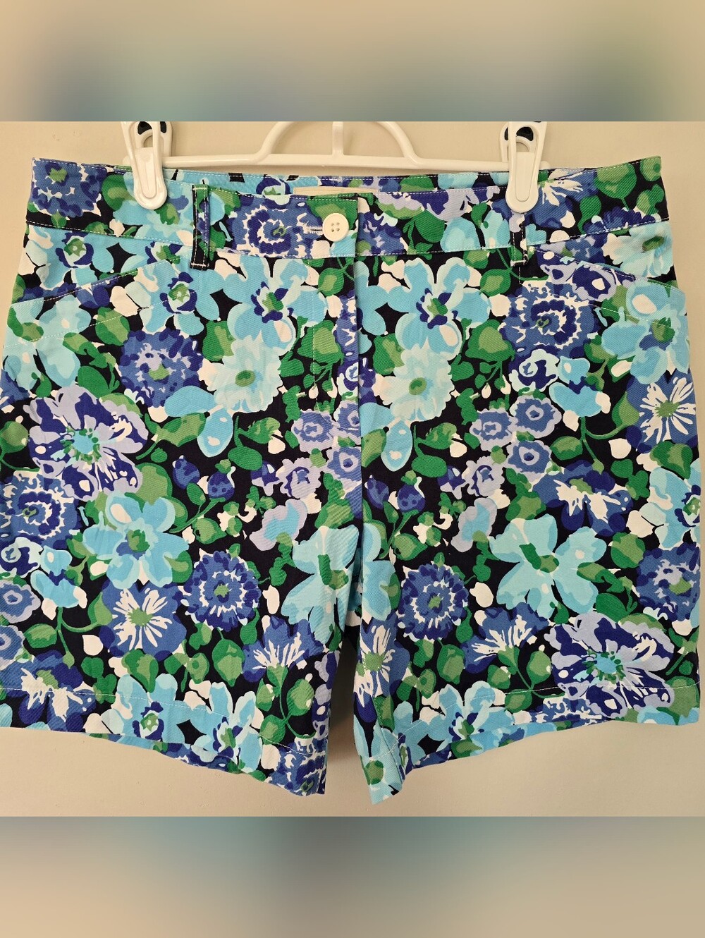 Talbots Blue Green Floral Cotton Shorts